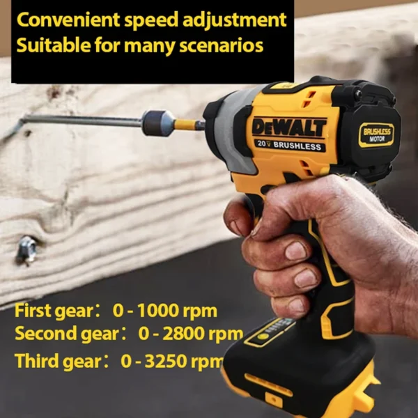 ⁦Dewalt dcf850 3250 סל מברג אלחוטי 205n · מ 'brushless השפעה נהג ליתיום השפעה נהג מקדחה 20v סוללה⁩ – תמונה ⁦4⁩